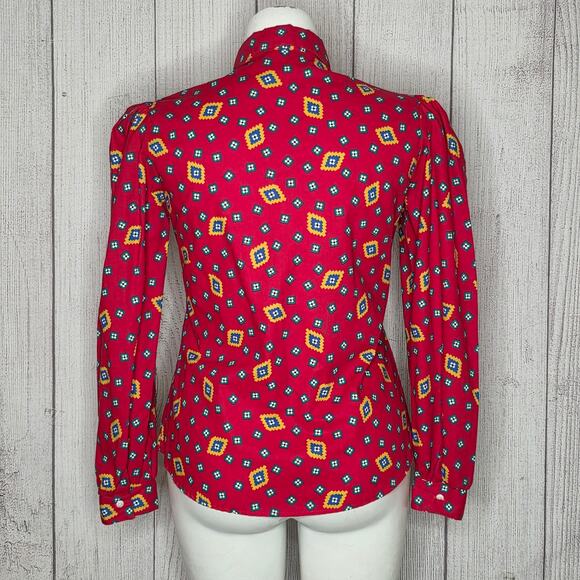 VTG Circle T Square Dance Western Shirt – Eyelet Yoke, sz 13/14 - Picture 5 of 8